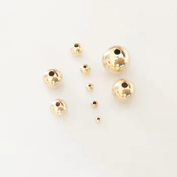 Aukso užpildytas granulių priedai apvalios metalinės karoliukai ne išnyks 2-8mm 