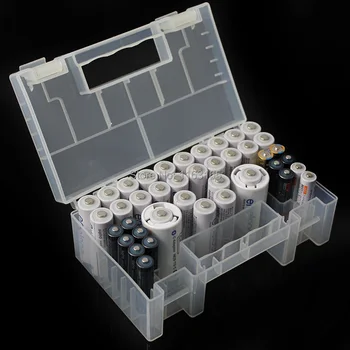 Aukštos Kokybės PP plastiko Didelis Kieto Plastiko Baterijos gauna atveju toolkit talpinimo AA, AAA Baterijų 15 x 8,7 x 5,5 cm