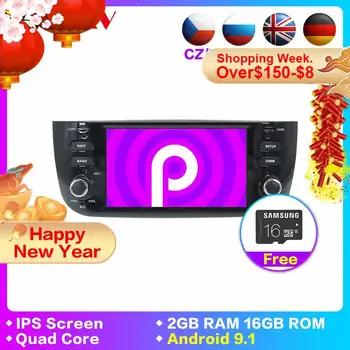 Automobilio Multimedijos Grotuvas 1 Din Android 9.1 Už Fiat/Linea/Punto (2012-m.) GPS DVD Automotivo Radijas FM Quad Core BT USB auto stereo