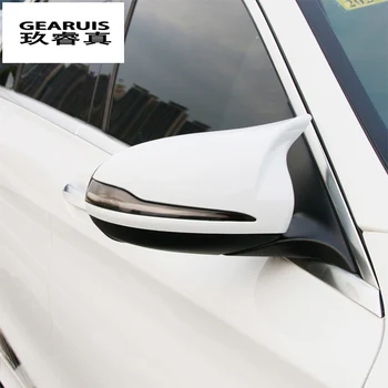 Automobilio stilius Anglies pluošto Mercedes Benz C E klasės W205 W213 GLC galinio vaizdo veidrodžio rėmo durų Horn Apima Lipdukai priedai
