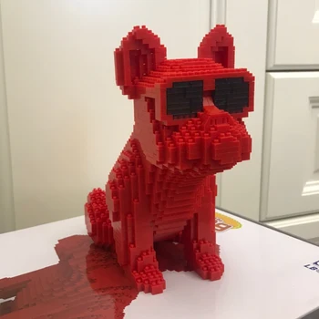 Boyu Akiniai Buldogas Pastebėjo Šuo Raudona Gyvūnų Augintinių 3D Modelį 