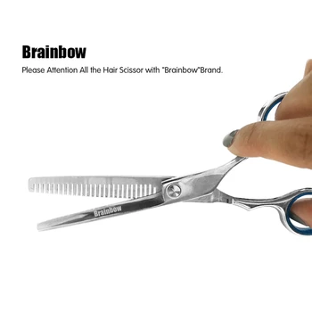 Brainbow 6 colių Pjovimo Retinimo Stilius Įrankis Plaukų Žirklės, Kirpykla, plaukų kirpimo Žirklės su Trenksmu Nustatytą Lygį Valdovas Plaukų Aksesuaras