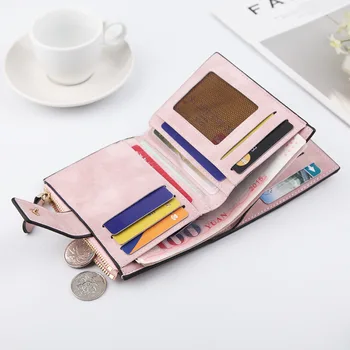 CARTELO 2020 m. Nauja Baltos spalvos ponios piniginė trumpas sagtis multi-card piniginė su užtrauktuku piniginės moteriškos piniginės matinis