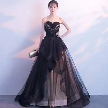 Chalatas De Soiree 2020 M. Moteris seksuali juoda Stebėjimo Vakaro Suknelės Elegantiškas Blizgančiais siuvinėjimo Šalies prom chalatai kilnus ilgai Priimančiosios Suknelė