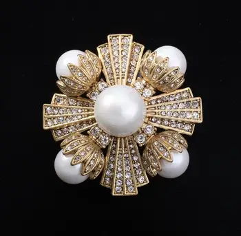 CSxjd Prabanga sagės papuošalai Išskirtinį atmosferos perlas su karoliukais sagė