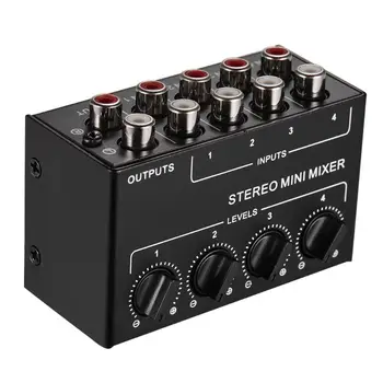 CX400 Mini Pasyvus Stereo Mixer Rca 4-Kanalo Pasyvus Mažas Maišytuvas Maišytuvas Maišytuvas Stereo Išdalijimo Gyventi Studija
