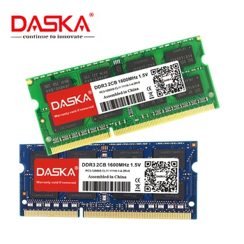 DASKA Laptopo Ram DDR3 2GB, 4GB 8GB 1600/1333 MHz SO-DIMM DDR 3 Nešiojamojo kompiuterio Atminties 204pin 1.35 V-1,5 V Lifetime Garantija