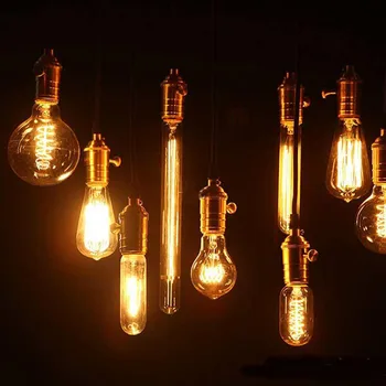 Derliaus Edison Lemputes Pramonės stiliaus E27/220V Lemputę Loft Reguliuojamas vidaus Apdailos Senovinis Šviestuvas Abajur Blizgesio