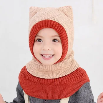 Doit 2 6 Y Žiemos skrybėlę vaikams beanies berniukai Kepuraitė Vaikas mezgimo kailiniai skrybėlės Apsaugoti veido, kaklo tvora vaikas merginos Earflap Kepurės