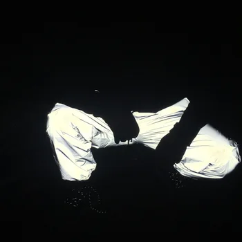 Dropshipper hip-hop vyrų atspindintis kelnes poilsiu vyrų sweatpants streetwear atsitiktinis naktį, šviesą atspindinčios kelnės poroms