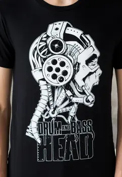Drum and Bass Galvutė T Shirt Cool Robotas Junglist Džiunglių Masinis Amen Dubstep Vyrai & Moterų Marškinėlius