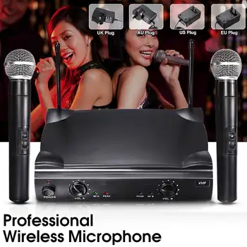 Dual VHF Profesionalių rankinių Bevielis Mikrofonas Mikrofono Sistema su Imtuvas Kareoke mikrofonas Šalies KTV Studija