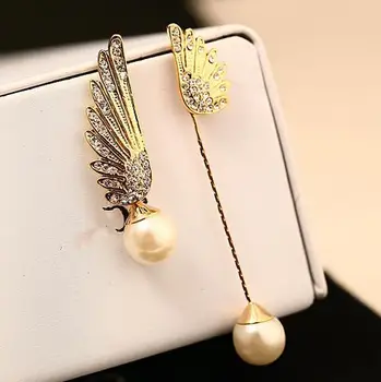 EH408 largos joyeria perlas asimetrinė papuošalai pendientes brincos boucles d'oreilles bijoux bijouterie stud auskarai moterims