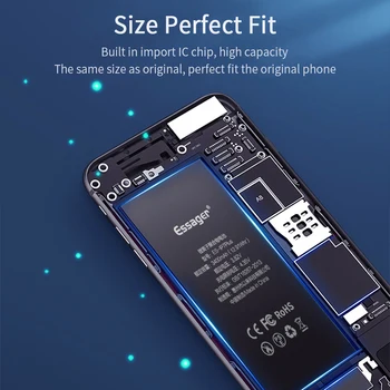Essager Bateriją, Skirta iPhone 6 5S 6S 5C 7 8 Plus X Xs Max Xr 6Plus Originalus, Didelės Talpos Bateria Pakeitimo Batterie Už iPhone6