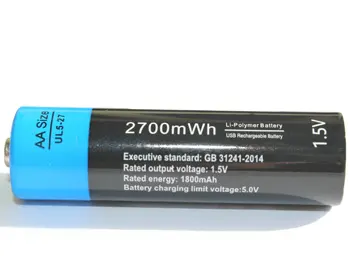 Etinesan 1,5 V 2700mWh AA Li-polimero USB įkraunama ličio li-ion akumuliatoriai, greitai, už Mikrofonas,Kamera,žaidimai,žaislai ir t.t.