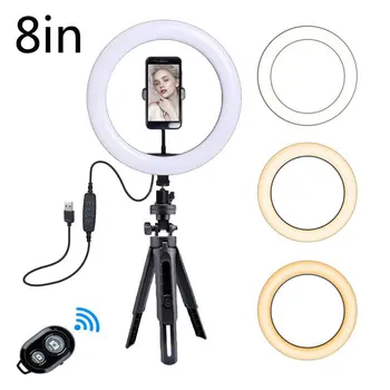 Fotografija LED Selfie Žiedas Šviesos 26CM Pritemdomi Telefono Kamera Žiedas Lempos 10inch Lentelę Trikojai Makiažo Vaizdo Gyventi Studija