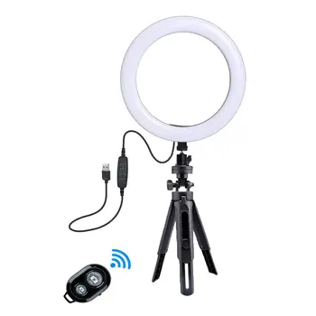 Fotografija LED Selfie Žiedas Šviesos 26CM Pritemdomi Telefono Kamera Žiedas Lempos 10inch Lentelę Trikojai Makiažo Vaizdo Gyventi Studija