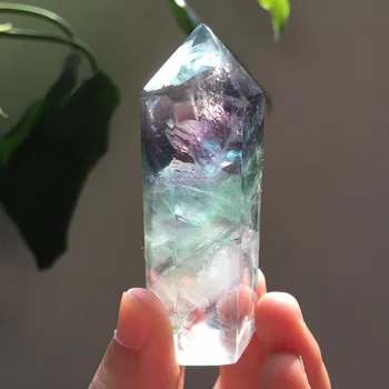 Gamtos fluorito kvarco kristalo lazdelė taško rieki gijimo namų puošybai