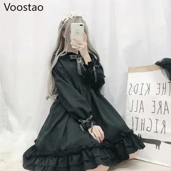 Gothic Lolita Dress Minkštas Sesuo Moterų Derliaus Tamsiai Mielas Lankas Mėnulis Susiėmę Arbata Šalis Suknelė Viktorijos Saldus Princesė Pasakų Drabužius