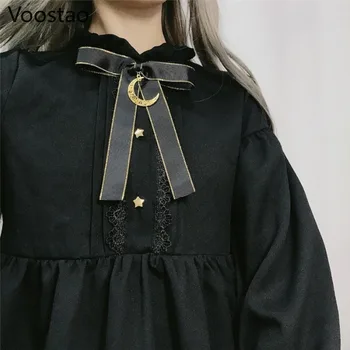 Gothic Lolita Dress Minkštas Sesuo Moterų Derliaus Tamsiai Mielas Lankas Mėnulis Susiėmę Arbata Šalis Suknelė Viktorijos Saldus Princesė Pasakų Drabužius