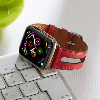 Grūdų Odos pakaitalas, apple watch band 44 mm Iwatch series 5 4 3 2 1 priedai 42MM 38MM 40MM diržo Kilpos Apyrankę, dirželį