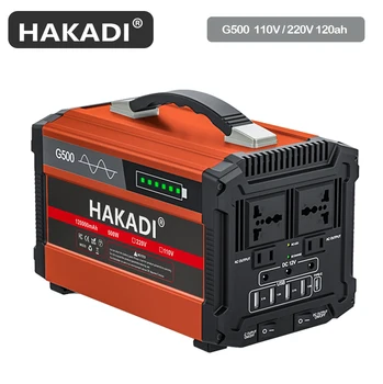 HAKADI G500 Nešiojami Saulės Generatorius Keitiklis USB Lauko Energijos Saugojimo LCD Ekranas 110V, 220V AC DC Pure Sine Wave