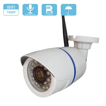 HD 2MP, 1080P Audio Belaidė IP Kamera, WiFi Onvif P2P VAIZDO Stebėjimo kamerų sistemos Saugumo Kulka ir SPINDULIŲ Naktinio Matymo Vandeniui vaizdo Kamera