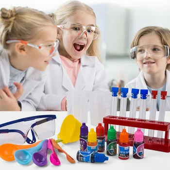 Hotselling juokinga mokslo laboratorijoje rinkinys fun su chemijos Magija, chemijos eksperimento kostiumas mokslo mokymosi rinkiniai KAMIENINIŲ žaislai