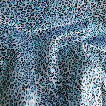 Iki Metro Mažas Leopardas Spausdinti Satino Audinio Skara Suknelė Pižamos Medžiagos Pamušalas Afrika