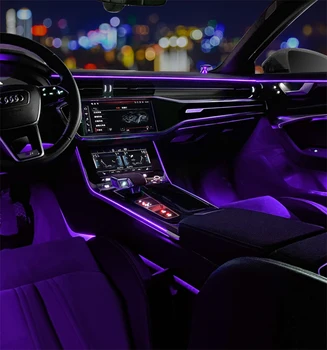 Interjero Atmosferą Šviesos Audi A6L C8 2019 LED dienos šviesos durų šviesos Kojoms šviesos originalus MMI valdymo
