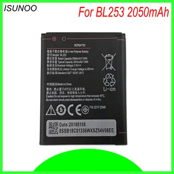 ISUNOO 2050mAh BL253 BL 253 BL-253 Baterija Lenovo A2010 A2580 A2860 2010 Bateria Batterie De batterija