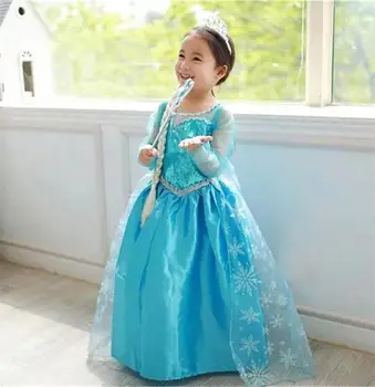 Išgalvotas Elsa Suknelė Mergaitėms Cosplay Princesė Suknelės Kostiumai Elsa 2 Kostiumų Karnavalas Vestido Infantil Vaidmenį Congelados Filė