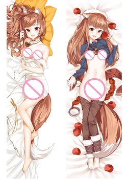 Japonų Anime, Prieskonių ir Vilkas Dakimakura simbolių, seksuali mergina, Holo otaku Dakimakura mesti pagalvę padengti Kūno Hugging užvalkalas