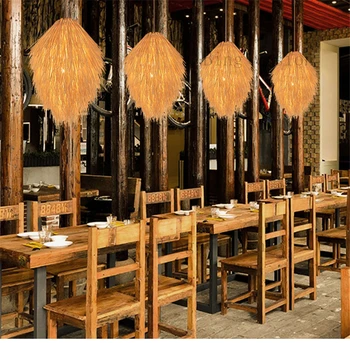 Japonų stiliaus Pušies kankorėžis tipas kabantys šviestuvai sieniniai šviestuvai rotango lempos šviesos rungtynių sustabdymo šviestuvas šiuolaikinių namų puošybai