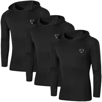Jeansian 3 Pack Vyrų UPF 50+ UV Apsauga nuo Saulės, Lauko Long Sleeve Tee Marškinėliai Marškinėlius (T-Shirt Paplūdimio Vasaros LA271 PackB