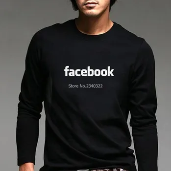 JI programuotojų facebook T-shirt rudenį pavasarį ilgai rankovėmis medvilnės marškinėliai