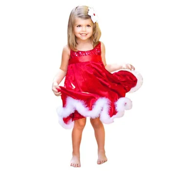 Kalėdų Dress Mergaitė Kūdikių Seeveless Blizgančiais Diržo Vilnos Raudona Tutu Suknelė Vaikai Šalis Prom Dresses Elegantiškas Baby Girl Kalėdų Suknelė