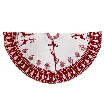 Kalėdų Eglutė Sijonas Snaigės Briedžių Ornamentas, kiliminė danga, Grindų Kilimėlis Bazės Viršelio Dekoras 57BB