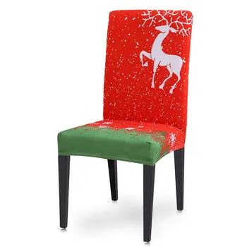 Kalėdų Spandex Kėdė Padengti Valgomasis Ruožas Kėdžių dangose Vestuvių Kėdė Slipcover spausdintą Modelio Hotel1/2/4/6pcs
