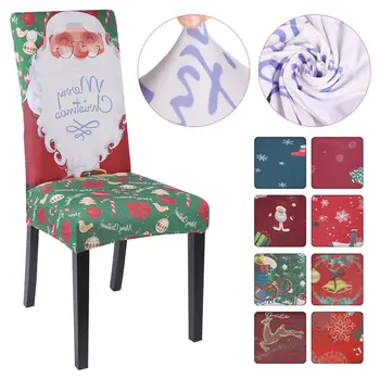 Kalėdų Spandex Kėdė Padengti Valgomasis Ruožas Kėdžių dangose Vestuvių Kėdė Slipcover spausdintą Modelio Hotel1/2/4/6pcs
