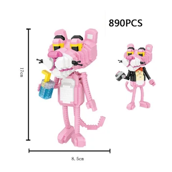 Karšto lepining kūrėjai Calssic Animacinių filmų Gyvūnų 2in1 Pink Panther mini Micro Diamond Blokai modelis Plytų žaislai, dovanos