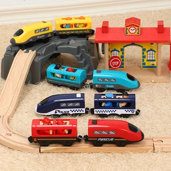 Karšto Naujas Žaislas Stebėti Elektrinio Traukinio Vaikų kelyje su Garso Elektros Magnetinių Traukinių Suderinama su Brio Medinis takelis