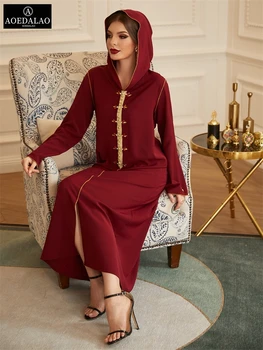 Kaštoninės Spalvos Su Gobtuvu Indijos Suknelė Moterims Kokybės Vadovas Siuvami Diamond Abaja Dubajus Turkija, Arabų Maroko Kaftan Tautinių Drabužių 2020 M.