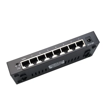 Kebidumei Ethernet Network Switch 8 Port Gigabit Switch Hub 10/100/1000Mbps Bazės palaiko Full pusiau Dupleksinis ES/JAV Plug