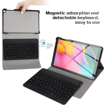 Kemile rusijos Keyboard case For Samsung Galaxy Tab 2019 SM-T510 SM-T515 T510 T515 atveju Klaviatūra Nuimamas Planšetinio kompiuterio Dangtelis