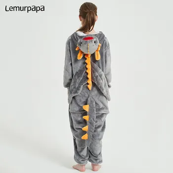 Kigurumis Onesie Vaikams, Cartoon Toothless Vaikų Pižama Mergina Berniukas Šalies Žiemos Homewear Jumpsuit Cosplay Sleepwear Vaikas