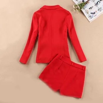 Kombinezonas šortai kostiumas moteriška nauja korėjos versija, raudona temperamentas OLIS mažas kostiumas striukė + kelnės mados atsitiktinis dviejų dalių