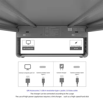 Kompiuteris Nešiojamas Bazės 4 USB 3.0 Port HUB Pratęsimo Stebėti Stendas 