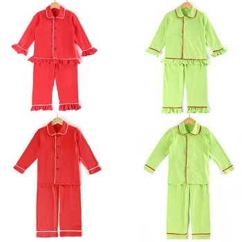 Kūdikis sleepwear merginos medvilnės pjs vaikų berniukas drabužius monograma žiemą tuščią, pižamos mergaitėms, mielas pižama mergaitėms
