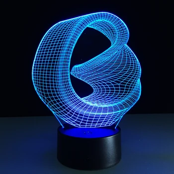 Kūrybinės Linijos 3D Iliuziją, LED Lempos Naktį Šviesa, Abstrakčios Grafikos Menininkas Naujovė Apšvietimo Namų Puošybai Lavos Lempa